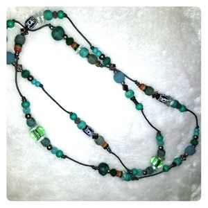 Gorgeouse Handmade Turquoise Bead Necklace long